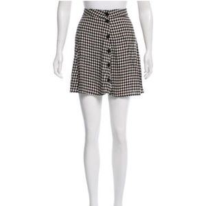 Reformation gingham button down skirt